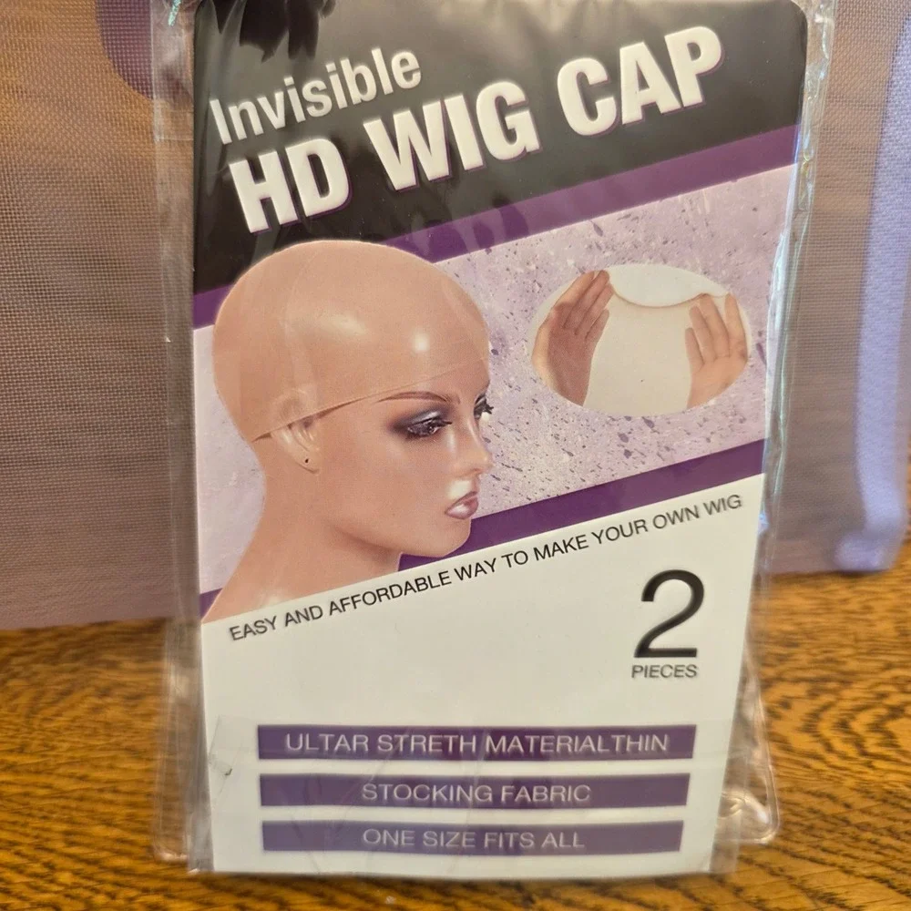 Celie Hair Wig Accessory Kit HD Wig Caps Melt Band Comb Purple Mesh Pouch NEW